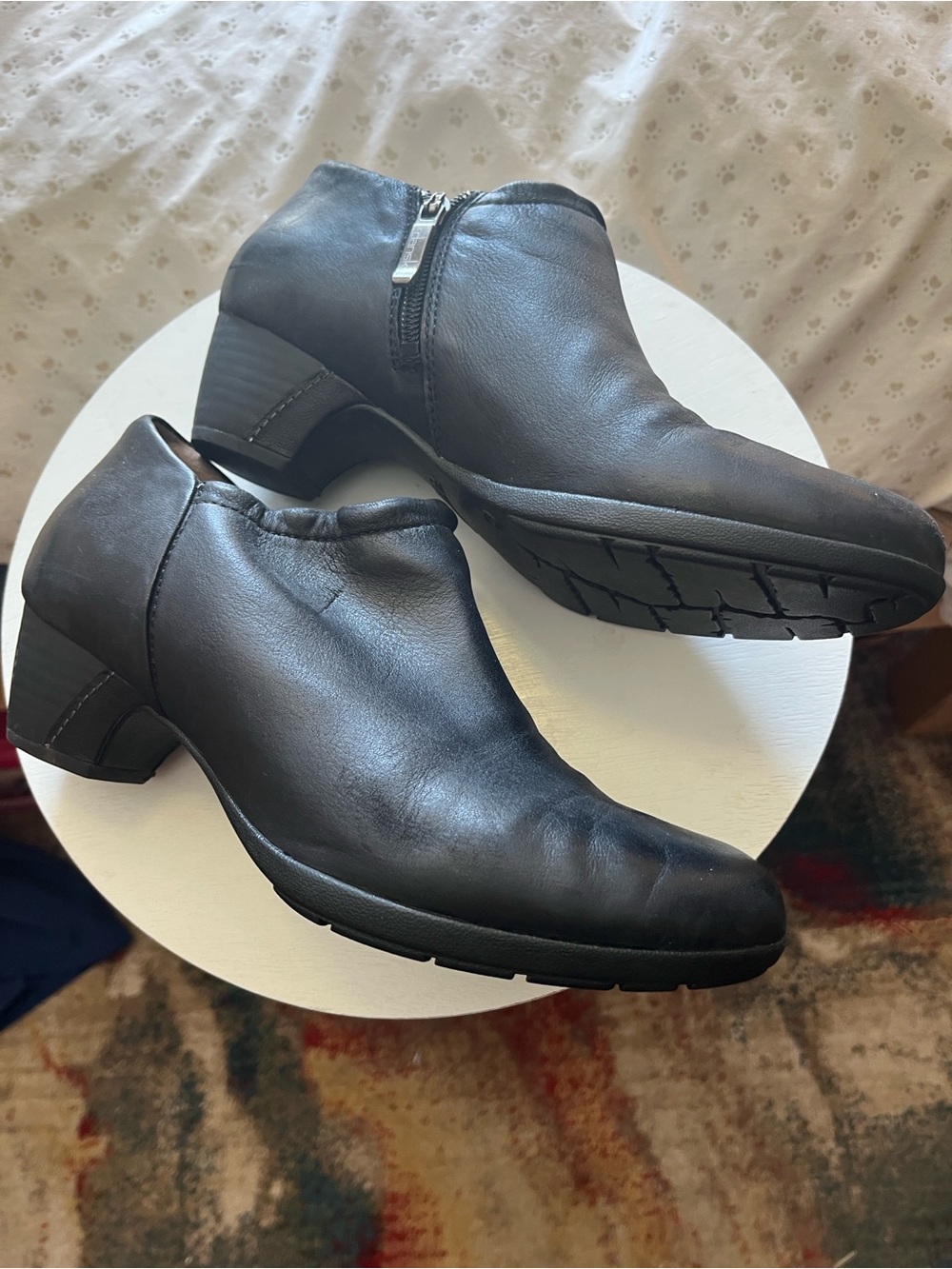 Dansko-Debbie Burnished Nubuck Black Leather AnkleBootie - Picture 3 of 13